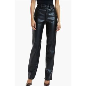 Good American‎ Women's Black Faux Leather Pants Size 8/29 NWT